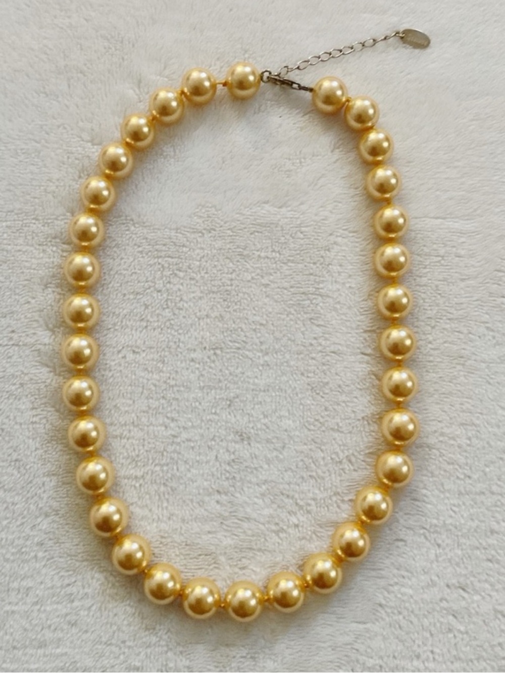 Stauer Australian Pacific Golden Pearl Necklace 18” Hand Knotted Sterling Clasp